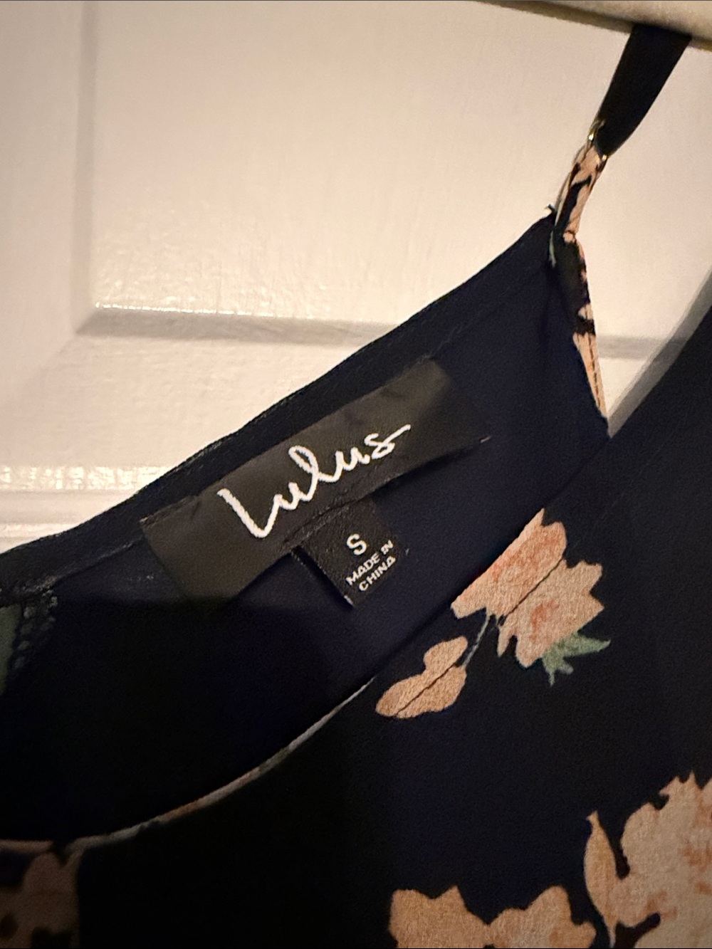 Lulu's Black Maxi Slip Dress with Peach Floral Print - Picture 3 of 4
